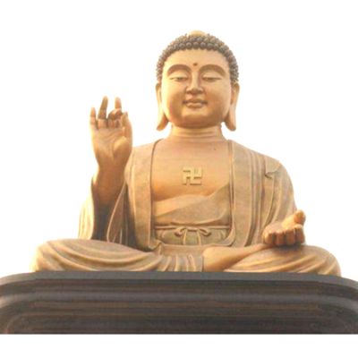 户外大型不锈钢喷漆释迦牟尼如来佛祖雕塑