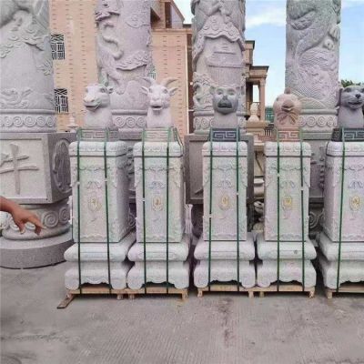 中式庭院青石浮雕狮子雕塑