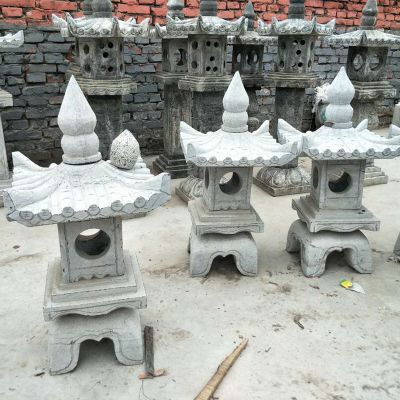 中式庭院大理石雕灯笼景观摆件