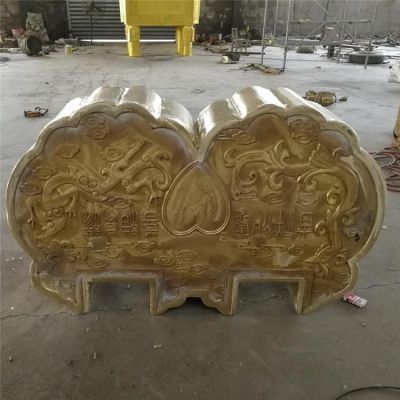 景区户外摆放黄铜铸造同心锁雕塑