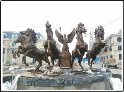 铸铜户外园林大型马群雕塑