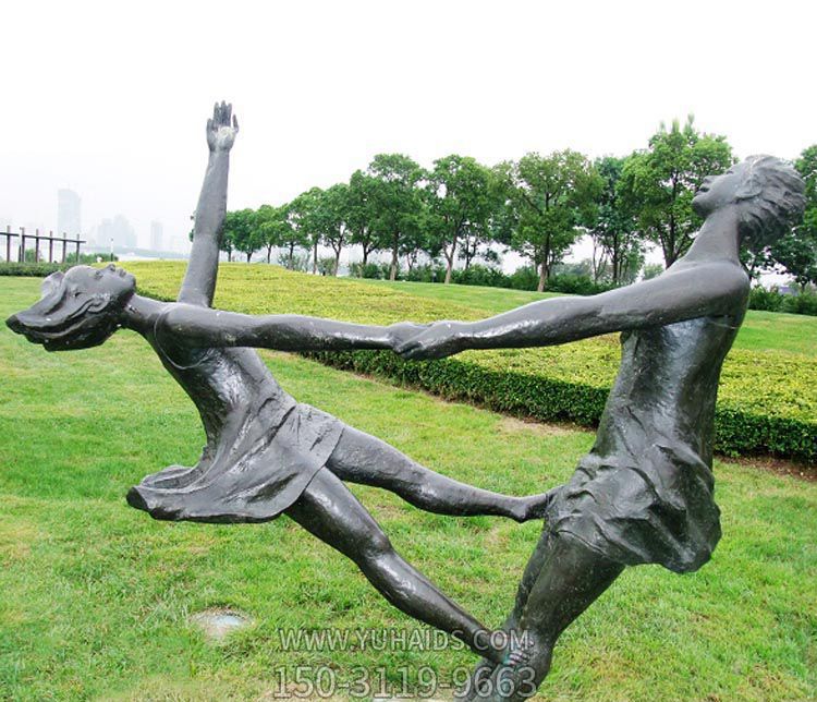 公园摆放男女双人舞青铜雕塑