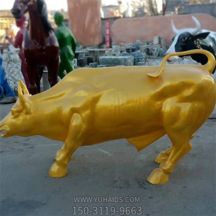 城市广场大型户外华尔街牛雕塑