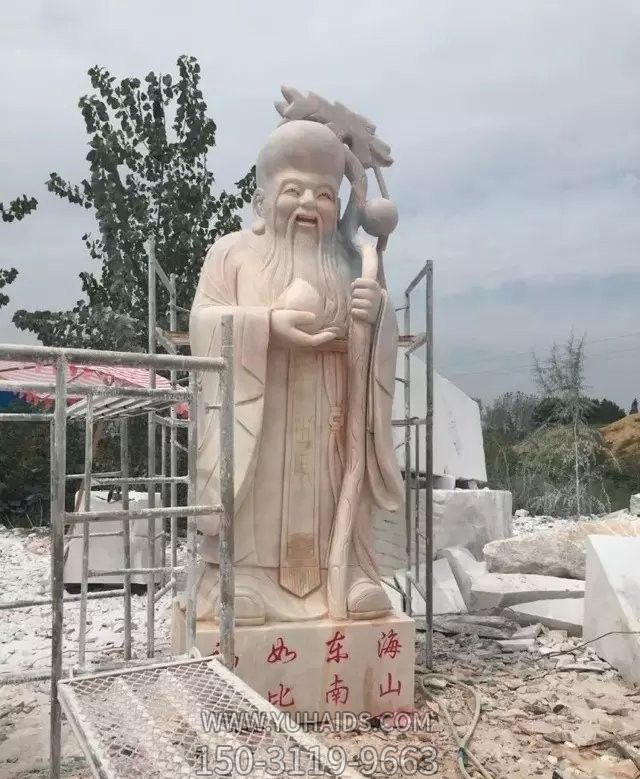 户外大型晚霞红神像老寿星景观福禄寿雕塑