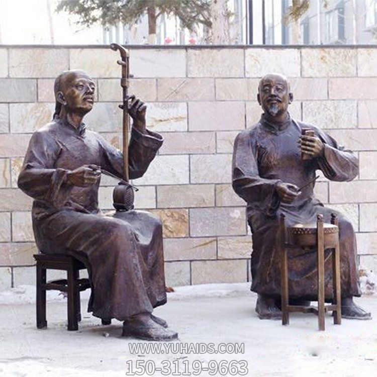 城市街头仿古青铜古代人物雕塑