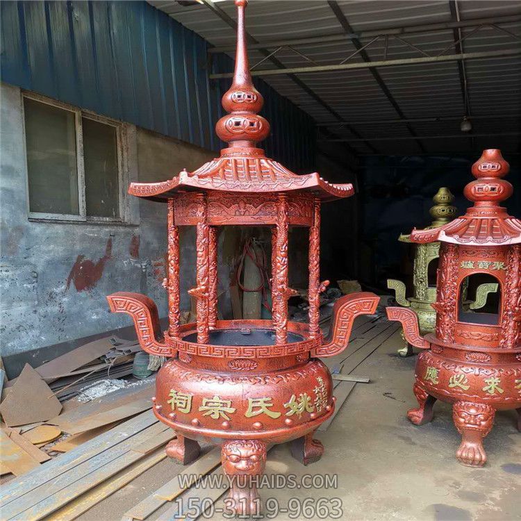 宗祠寺院户外摆放焚经化宝铸铜香炉雕塑