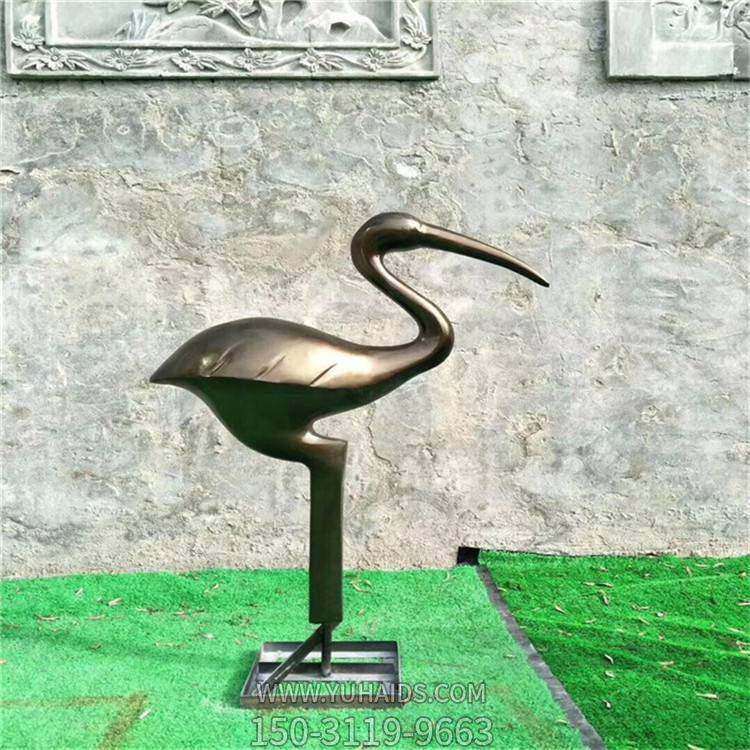 公园抽象动物景观 仙鹤摆件雕塑