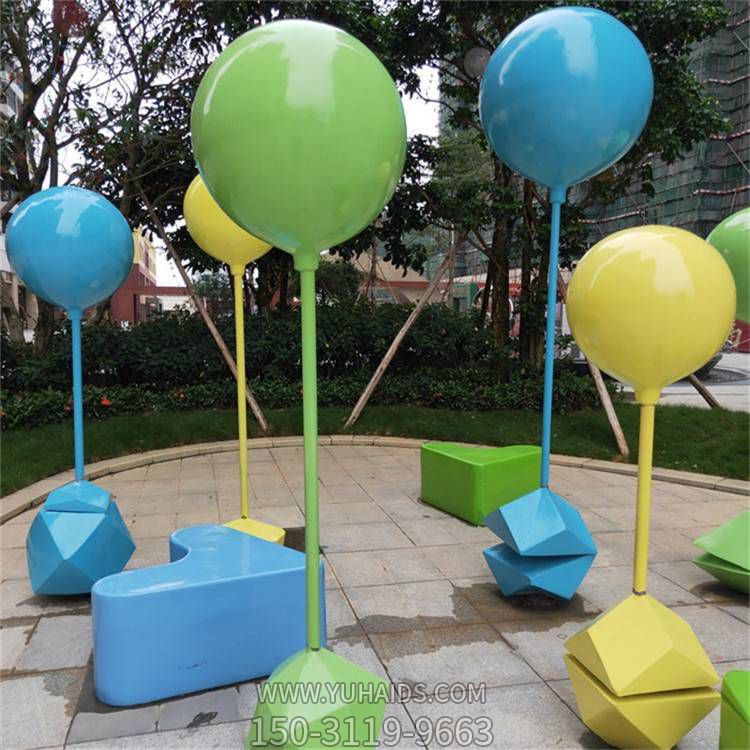 广场彩色气球开业道具大型广场玻璃钢气球装饰品摆件雕塑