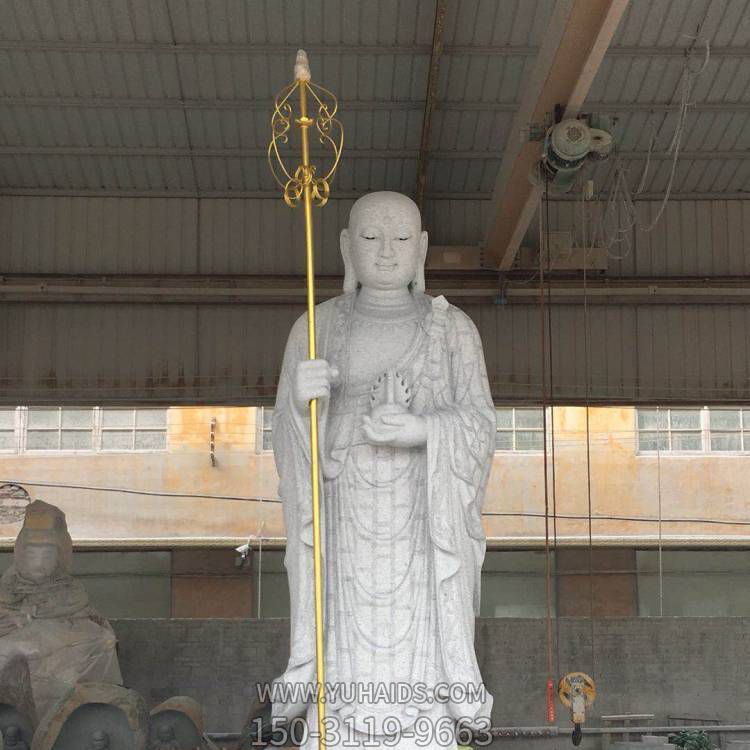 大理石石雕户外园林景观寺庙供奉地藏王雕塑