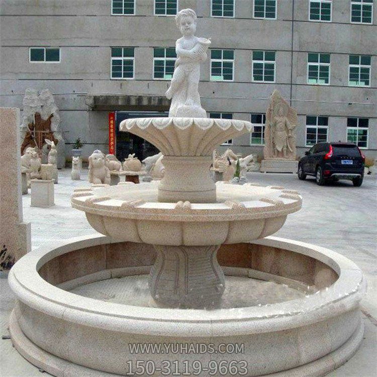 校园广场医院大型欧式石雕流水喷泉雕塑