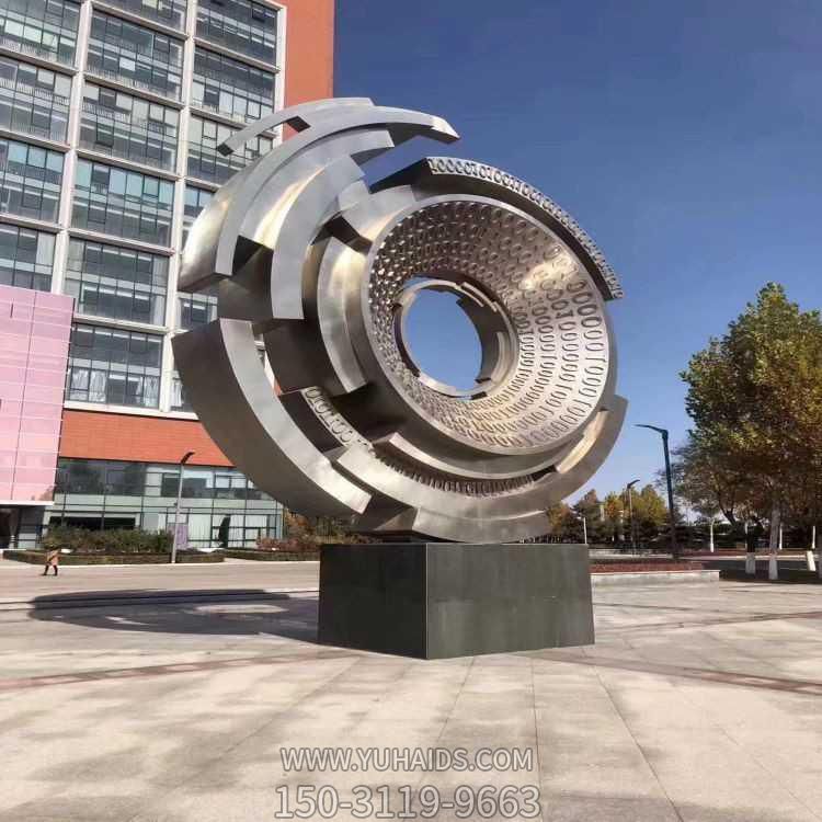 小区广场不锈钢浮雕圆环景观雕塑