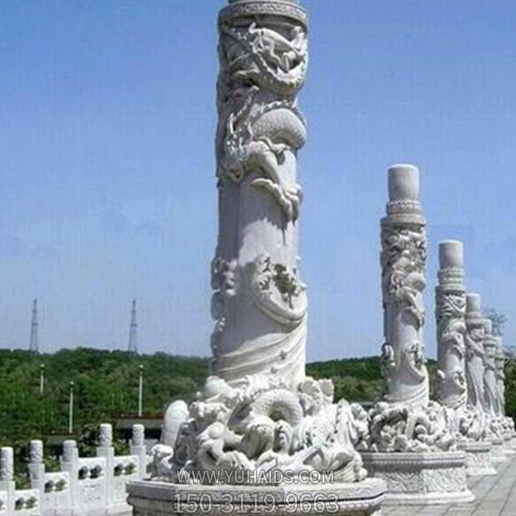 户外广场景区大型盘龙文化柱雕塑