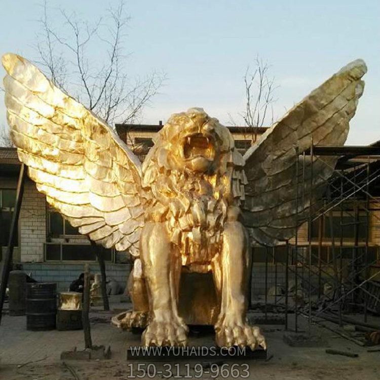 户外广场大型喷漆铜雕狮子别墅园林景观雕塑