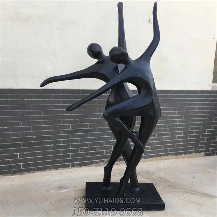 户外园林广场仿铜跳舞的抽象人物景观雕塑