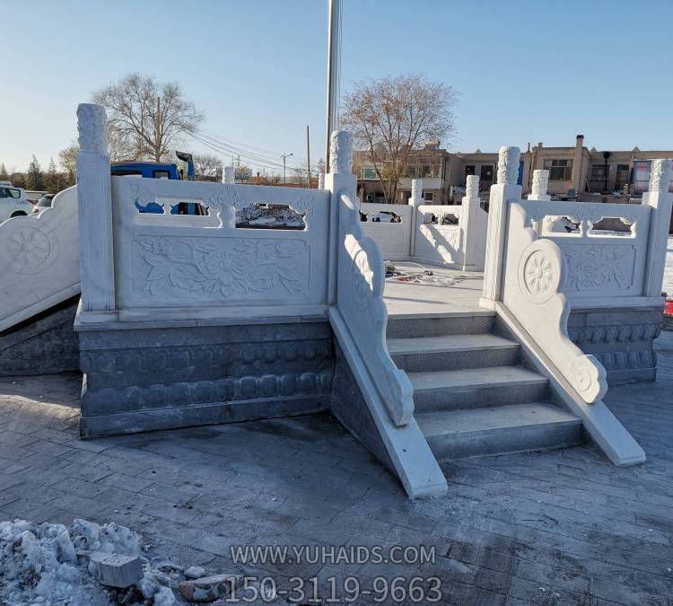 校园旗台大理石石雕围栏护栏雕塑