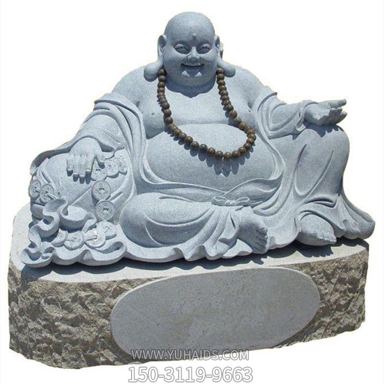 景区户外天然大理石浮雕大型坐姿弥勒佛神像雕塑