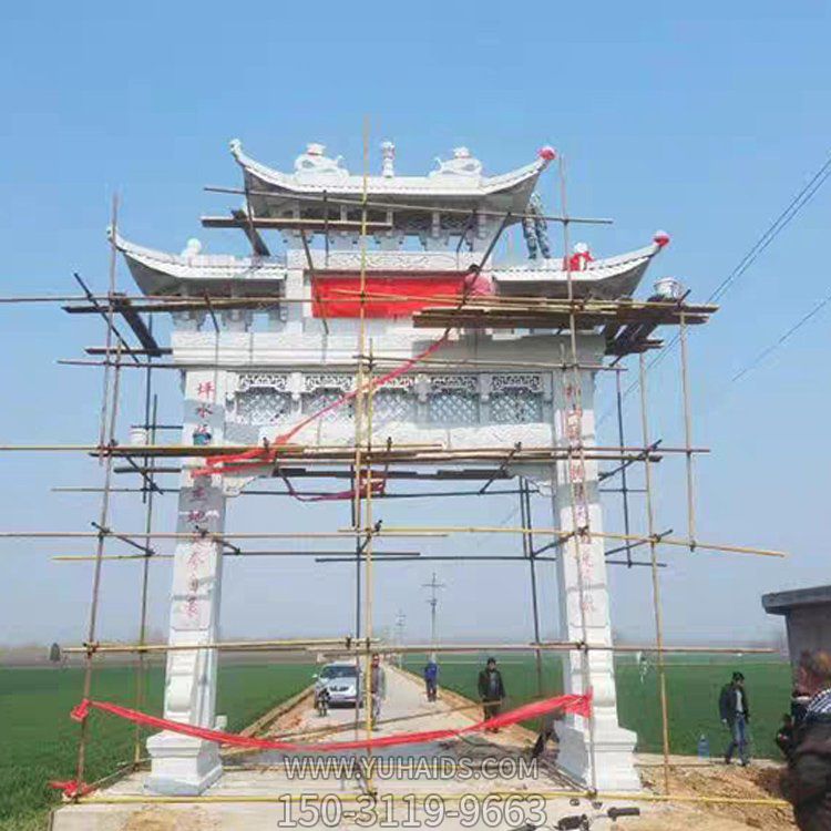 城市农村大型大理石石雕牌坊雕塑