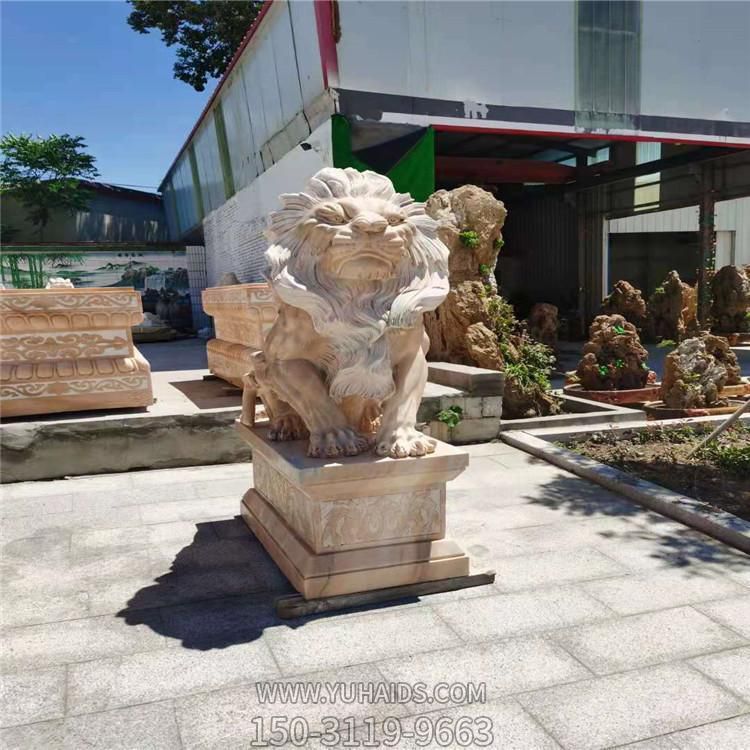 公园企业公司大理石石雕狮子雕塑比较