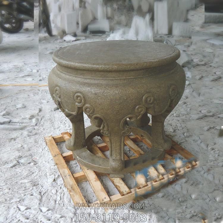 户外公园创意古代青石石雕空心石凳雕塑