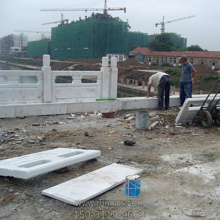城市河道现代桥汉白玉护栏栏板装饰石雕雕塑