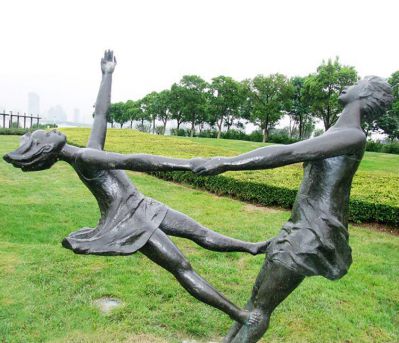 公园摆放男女双人舞青铜雕塑