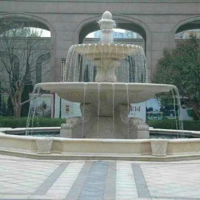 小区广场大理石雕刻欧式二层流水喷泉水钵水池摆件