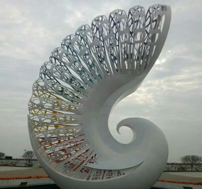 公园抽象不锈钢镂空凤凰雕塑