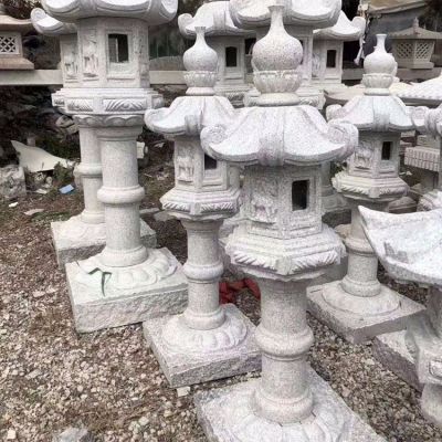 花岗岩石雕灯，中国传统古建照明灯笼