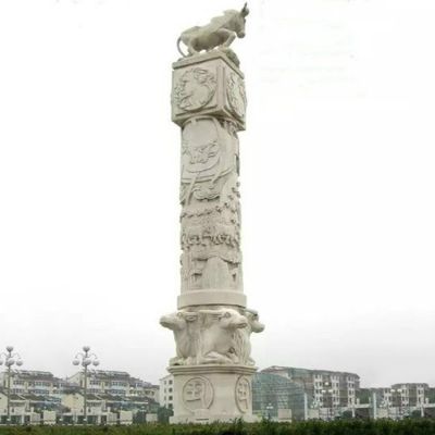 大理石石雕广场大型石柱雕塑