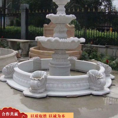 大理石石雕户外景观喷泉雕塑