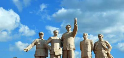 景区石雕纪念五大伟人雕塑