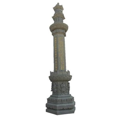 青石石雕户外寺庙大型古建筑经幢柱雕塑