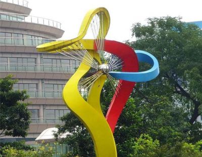小区不锈钢彩虹舞景观雕塑