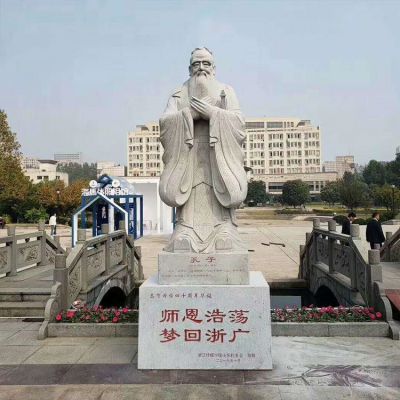 寺院广场大理石雕刻古代人物雕塑摆件