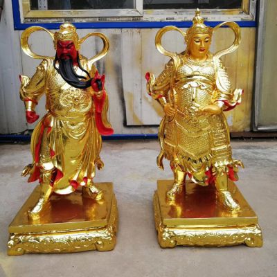 寺庙持刀铜关公像坐像关二爷佛像 