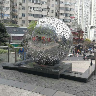 不锈钢镂空球，水景装饰景观雕塑