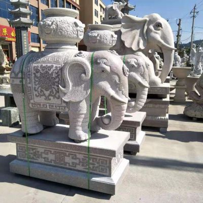 庭院饭店门口大型招财大象雕塑