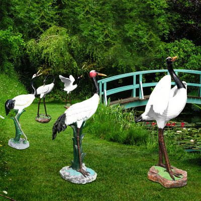 户外园林景观装饰品玻璃钢仙鹤雕塑