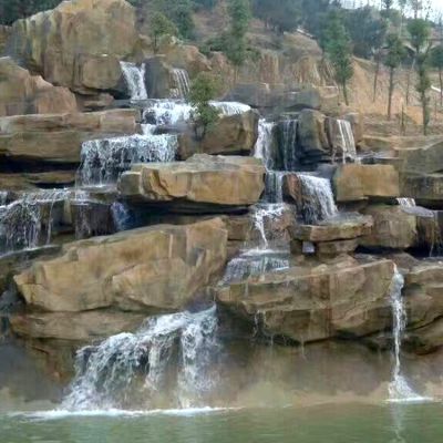 公园黄石假山流水景观石雕
