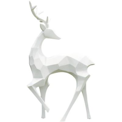 玻璃钢梅花鹿，块面几何抽象鹿