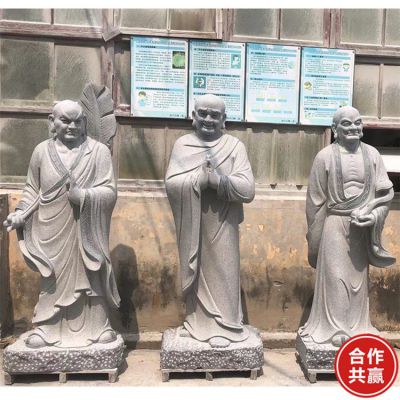 大理石石雕户外寺庙十八罗汉雕塑