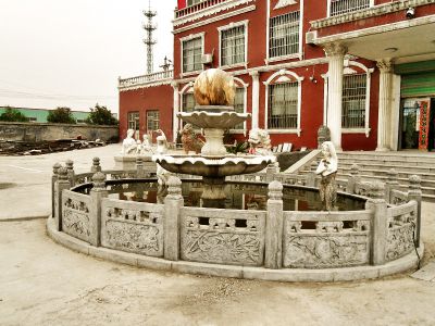企业庭院喷泉装饰大理石围栏