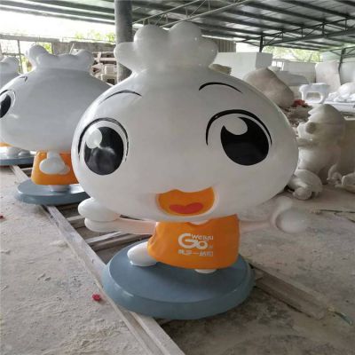 包子店美陈装饰品摆件玻璃钢卡通包子公仔雕塑