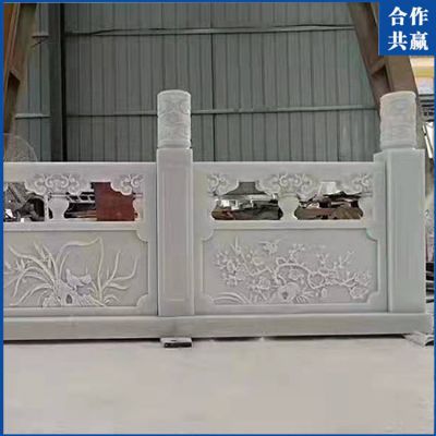 大理石浮雕花纹围栏雕塑