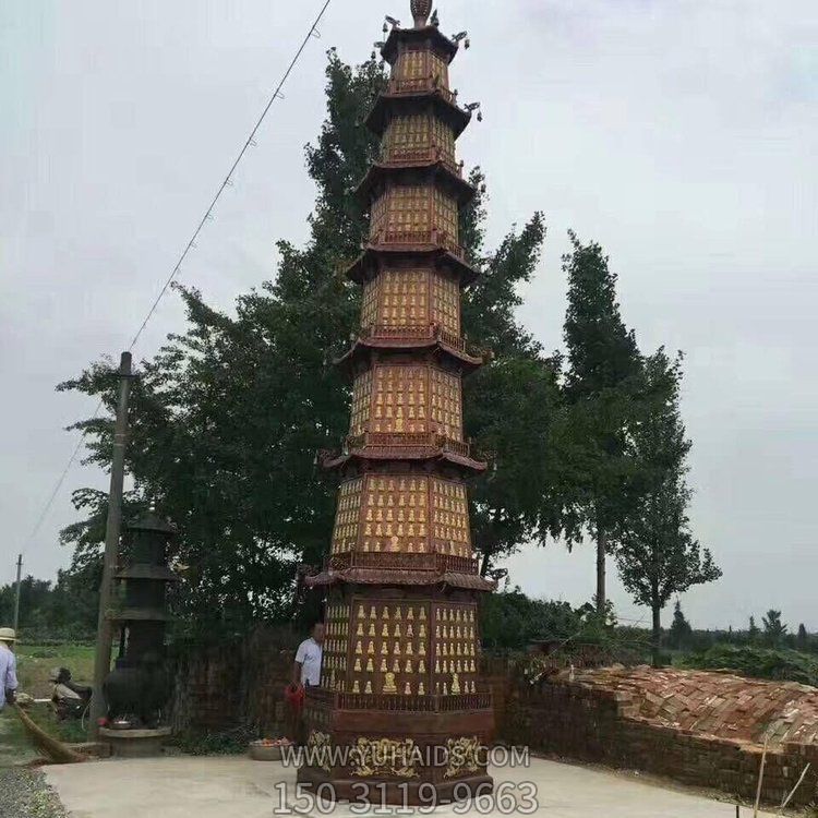 铜雕户外景区寺庙大型佛塔雕塑