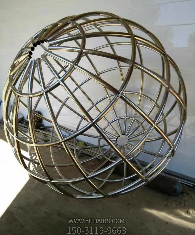 创意不锈钢镂空户外装饰品工艺镂空球雕塑