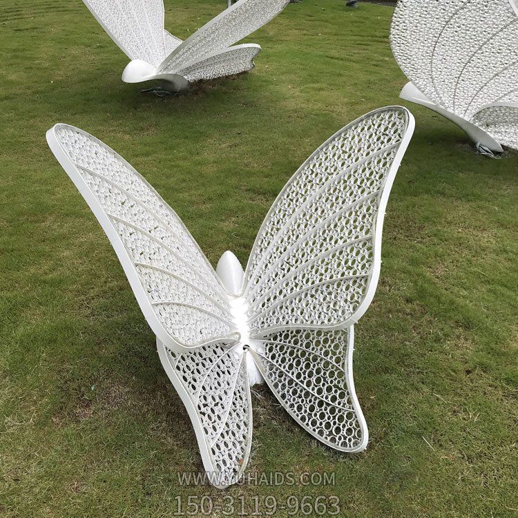 公园不锈钢镂空创意蝴蝶摆件雕塑