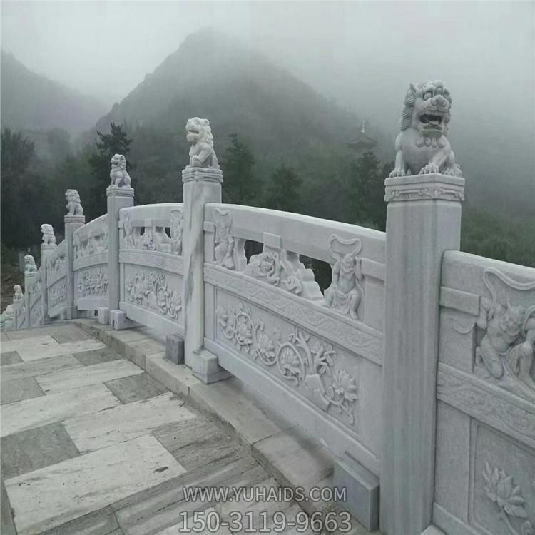景区石拱桥汉白玉栏板  校园升旗台石雕围栏雕塑