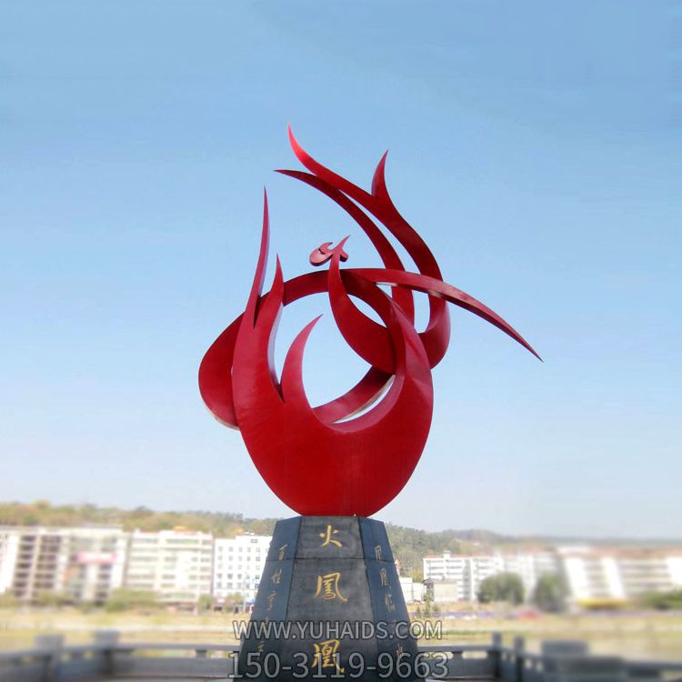 公园广场不锈钢抽象园林景观凤凰雕塑