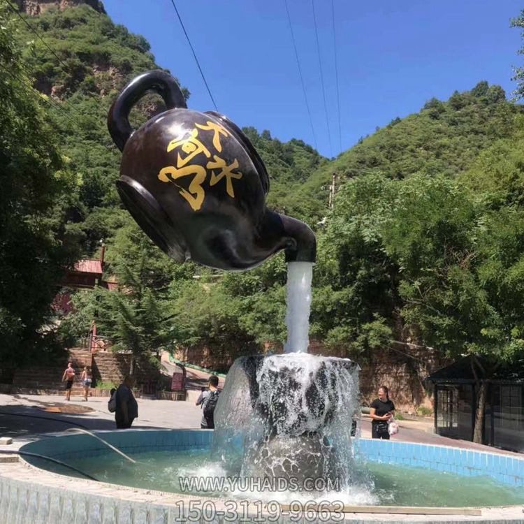 天壶雕塑 玻璃钢仿铜园林景观摆件户外大型喷泉水景天壶